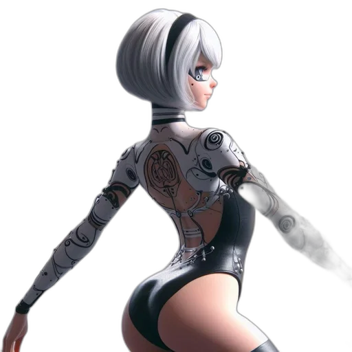 robot, jacket, dress, weapon transparent PNG cut-out