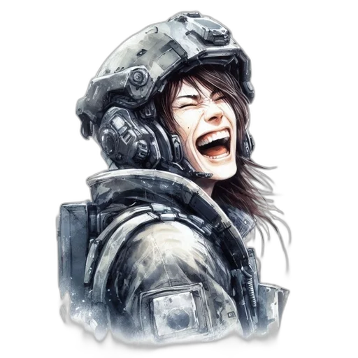 face, robot, weapon, concept art transparent PNG cut-out