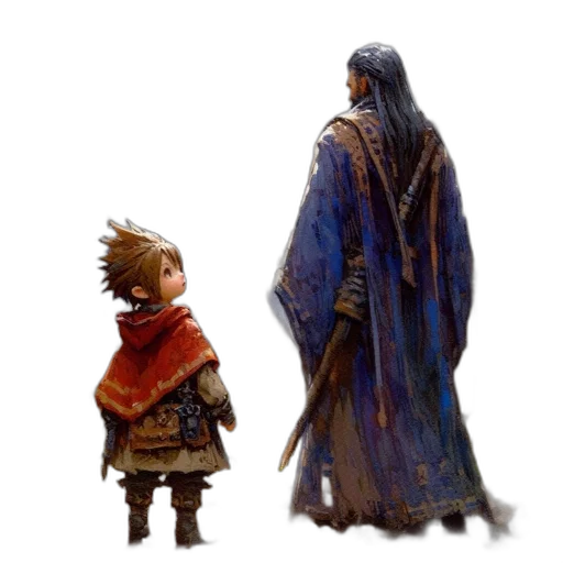 concept art, fantasy art, watercolor, pixel art transparent PNG cut-out