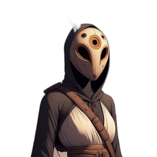 mask, jacket, face, staff transparent PNG cut-out