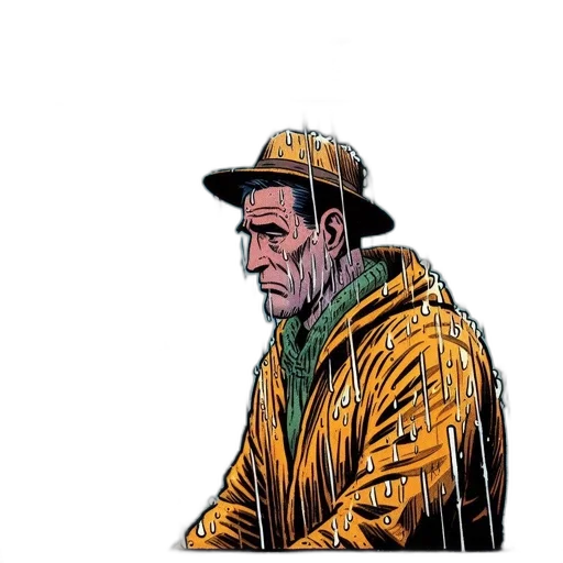 jacket, hat, comic book art, concept art transparent PNG cut-out