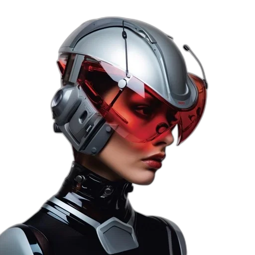 robot, mask, face, cyberpunk transparent PNG cut-out