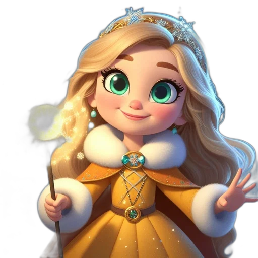 crown, dress, face, staff transparent PNG cut-out