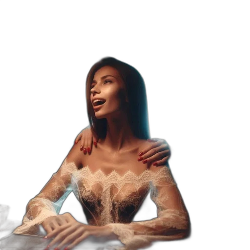 dress, hair, concept art, photorealistic transparent PNG cut-out