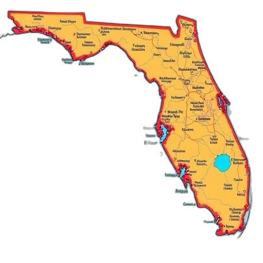 map, florida, usa, greeting transparent PNG cut-out