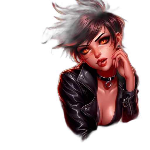 jacket, face, cyberpunk, concept art transparent PNG cut-out