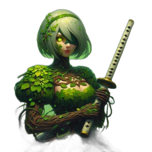 staff, weapon, creature, fantasy art transparent PNG cut-out
