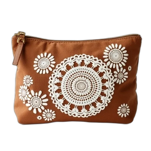 earth tones, brown, white, doily transparent PNG cut-out