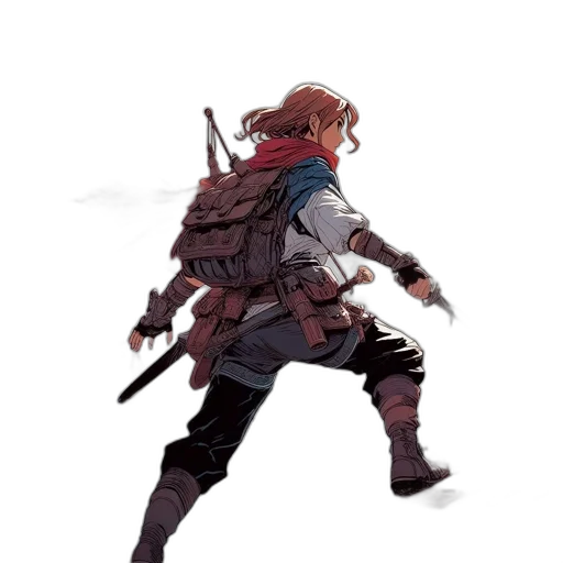 weapon, jacket, sword, staff transparent PNG cut-out
