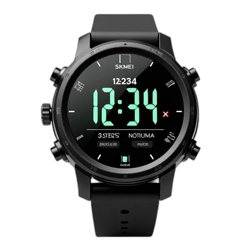 black, digital, sports, watch transparent PNG cut-out