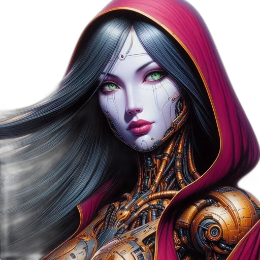 face, fantasy art, concept art, comic book art transparent PNG cut-out