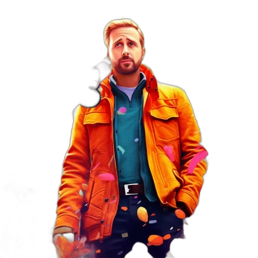 jacket, staff, concept art, photorealistic transparent PNG cut-out