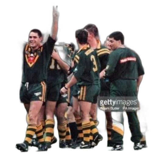 group, rugby, players, celebrate transparent PNG cut-out
