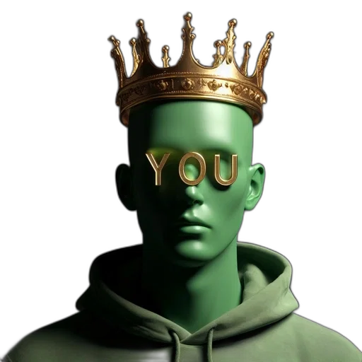 crown, face, mask, jacket transparent PNG cut-out