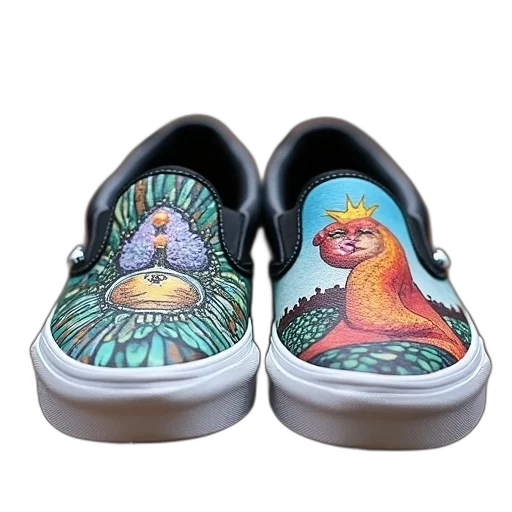 shoes, pair, custom, vans transparent PNG cut-out