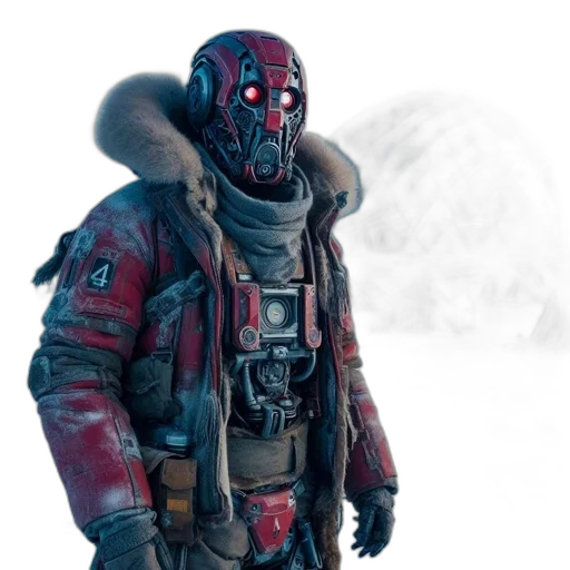 jacket, mask, face, creature transparent PNG cut-out