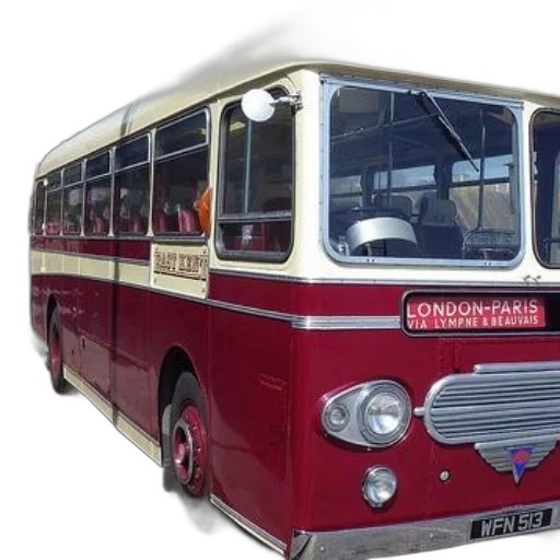 vintage, red, bus, london-paris transparent PNG cut-out