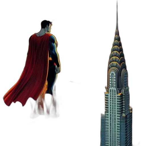 building, concept art, comic book art, 3d render transparent PNG cut-out