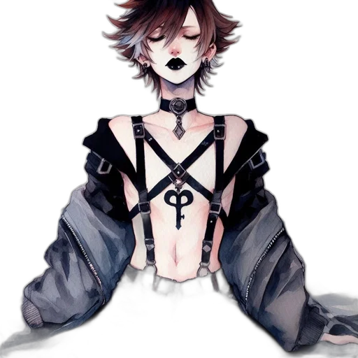 mask, creature, jacket, jewelry transparent PNG cut-out