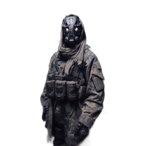 jacket, mask, face, creature transparent PNG cut-out