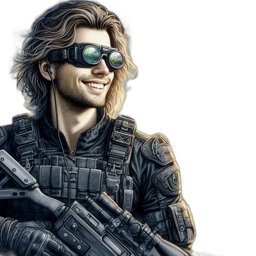 cyberpunk, concept art, comic book art, photorealistic transparent PNG cut-out