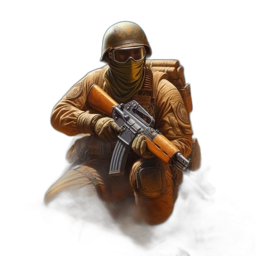 weapon, mask, staff, jacket transparent PNG cut-out