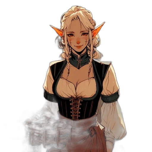 dress, staff, dragon, fantasy art transparent PNG cut-out