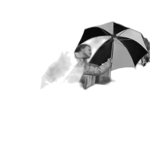 umbrella, staff, hat, jacket transparent PNG cut-out