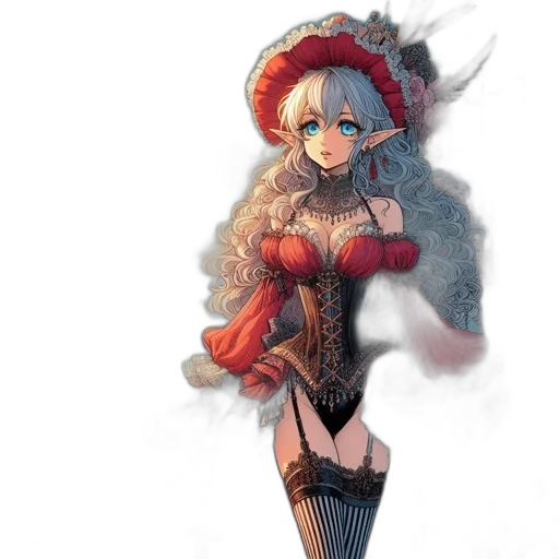 dress, hat, weapon, staff transparent PNG cut-out