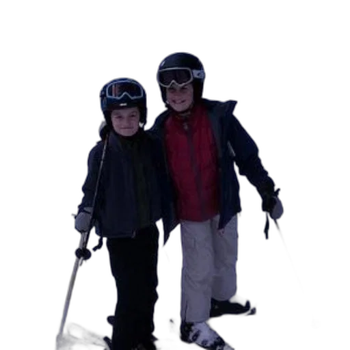 3d render, snow, two, skiers transparent PNG cut-out