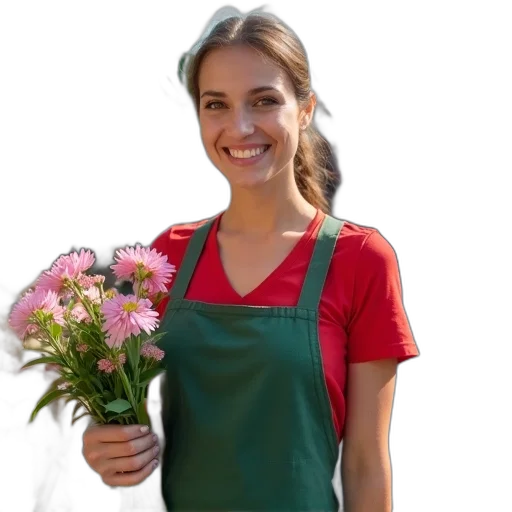 staff, dress, flower, jewelry transparent PNG cut-out