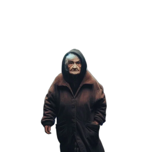 jacket, staff, creature, mask transparent PNG cut-out