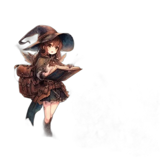 hat, dress, staff, weapon transparent PNG cut-out