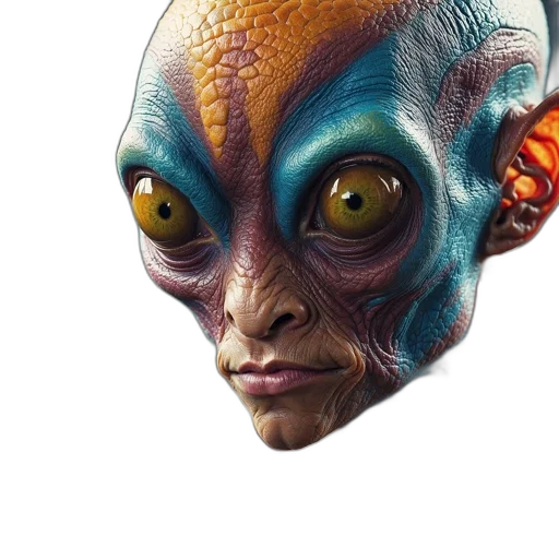 face, mask, creature, staff transparent PNG cut-out