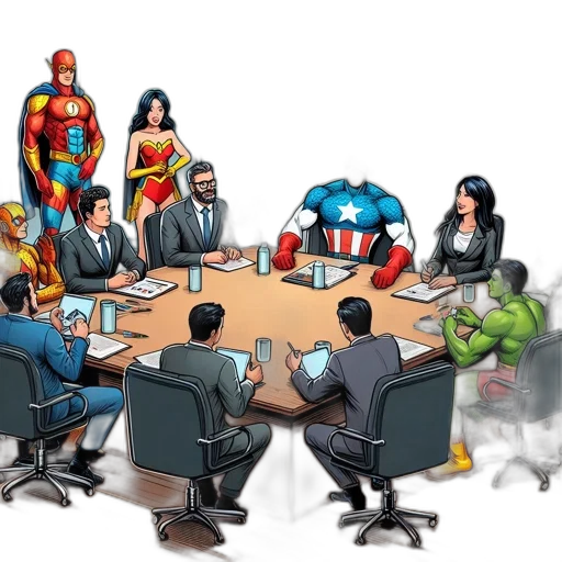 comic book art, concept art, modern, office transparent PNG cut-out