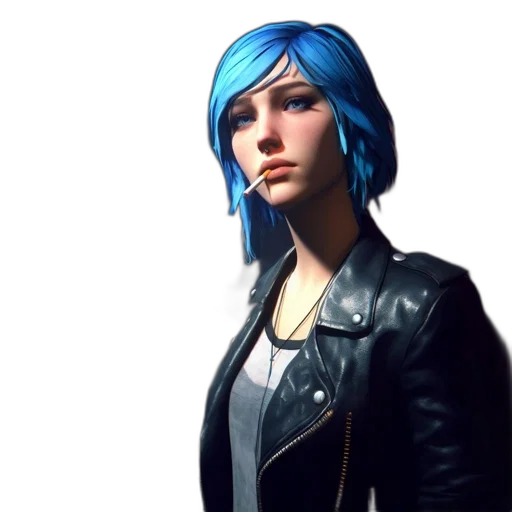 jacket, face, concept art, cyberpunk transparent PNG cut-out