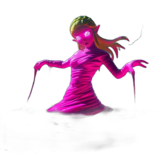 creature, dress, staff, mask transparent PNG cut-out