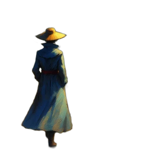hat, dress, staff, umbrella transparent PNG cut-out