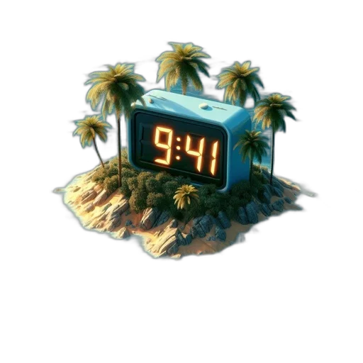 vaporwave, concept art, 3d render, pixel art transparent PNG cut-out