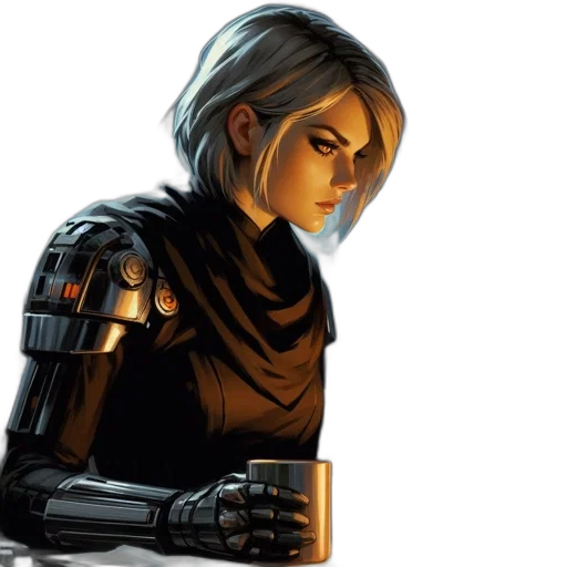 concept art, comic book art, cyberpunk, pixel art transparent PNG cut-out