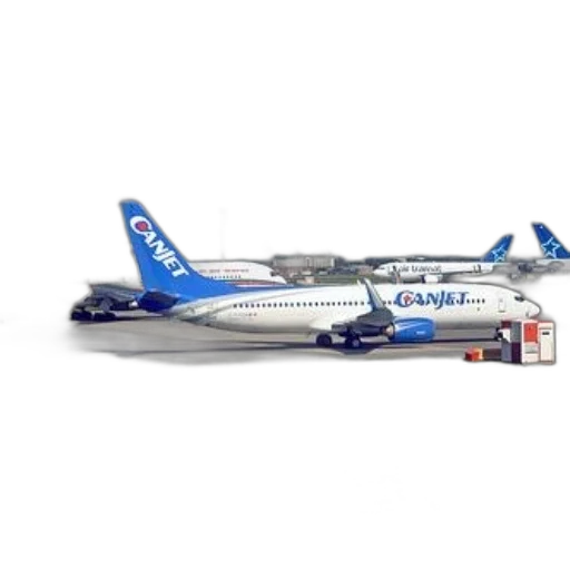 3d render, photorealistic, canjet, airplane transparent PNG cut-out
