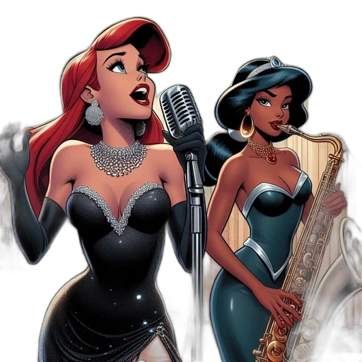 comic book art, concept art, cartoon, two transparent PNG cut-out