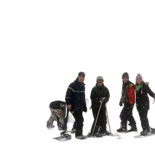 staff, snow, fog, group transparent PNG cut-out