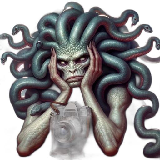 creature, hair, mask, face transparent PNG cut-out