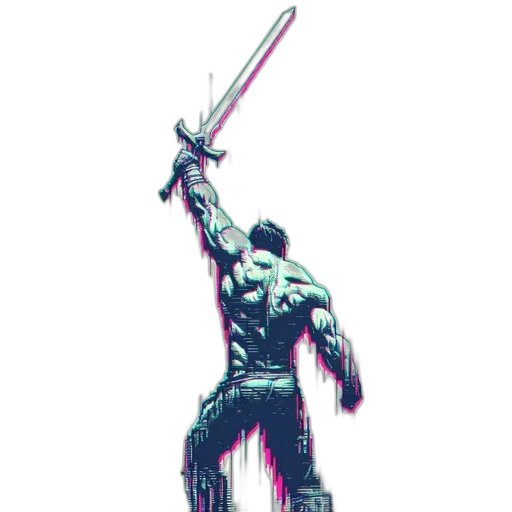 sword, weapon, staff, robot transparent PNG cut-out