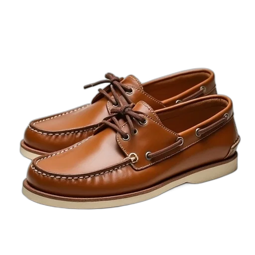 shoes, pair, tan, boat transparent PNG cut-out