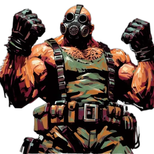 comic book art, concept art, pixel art, muscular transparent PNG cut-out