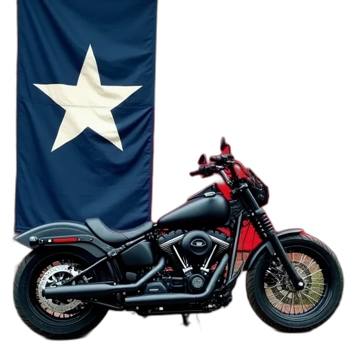 black, motorcycle, parked, next transparent PNG cut-out