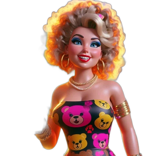 dress, jewelry, 3d render, cartoon transparent PNG cut-out