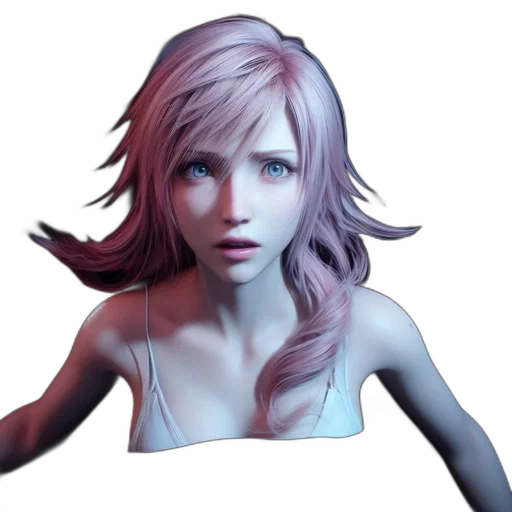 face, creature, hair, 3d render transparent PNG cut-out